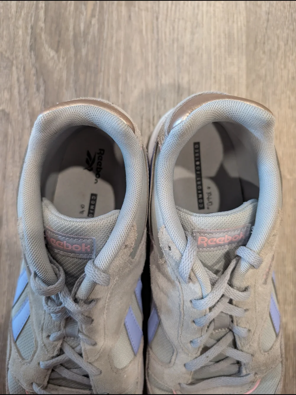 Reebok GL 1000 Grey Suede Pastel Pink Blue Retro Heritage Lifestyle Sneakers